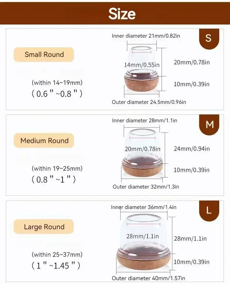 Silicone Table And Chair Leg Covers Mute With Felt Pads Floor Protectors - MobilityBuy.com 