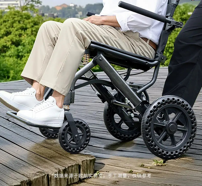 Small foldable, lightweight wheelchair - travel, portable trolley for airplanes - MobilityBuy.com