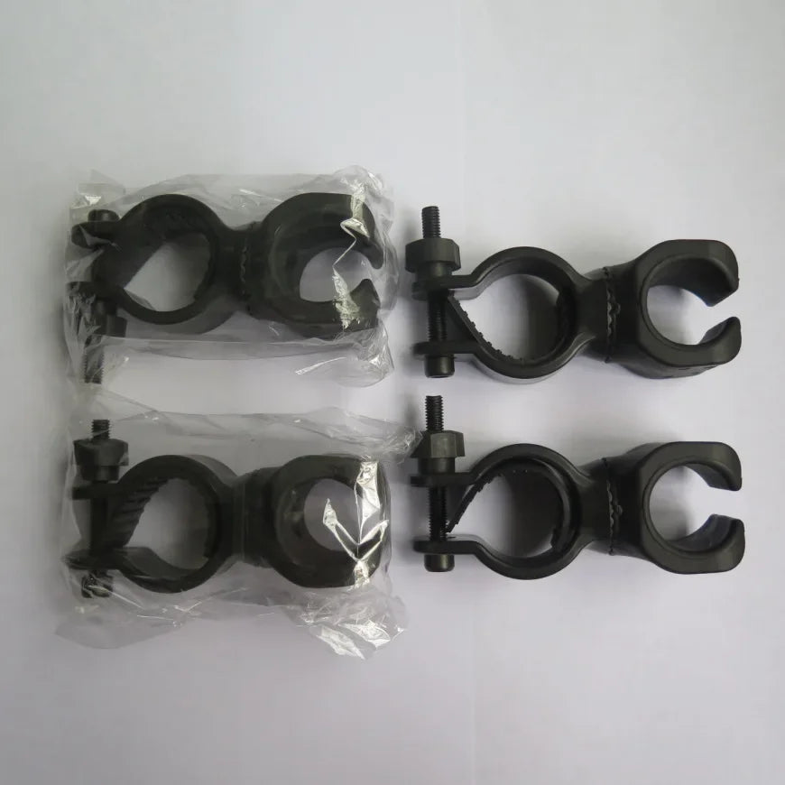 360-degree bicycle LED flashlight mount holder attached to a walking stick, designed for hands-free illumination.