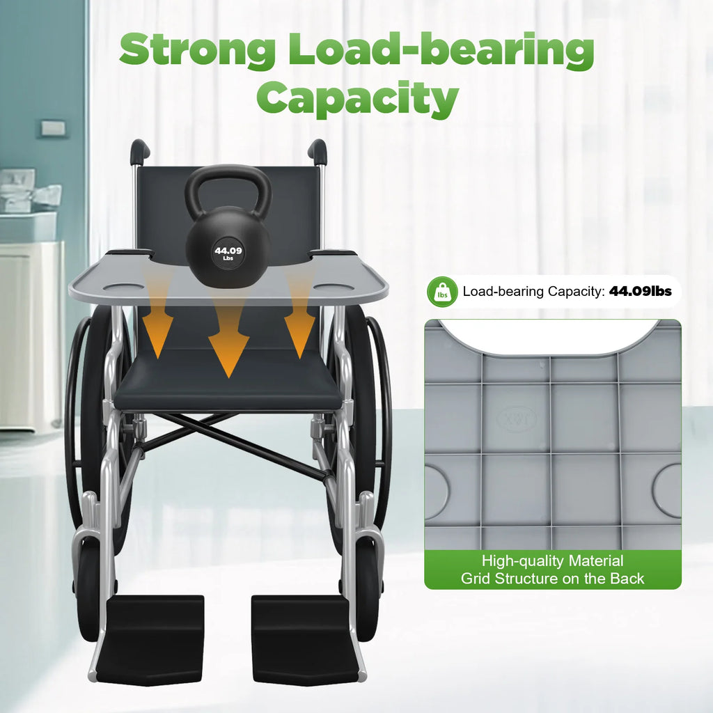 Detachable Wheelchair Tray Table With Cup Holder For Eating And Writing - MobilityBuy.com 