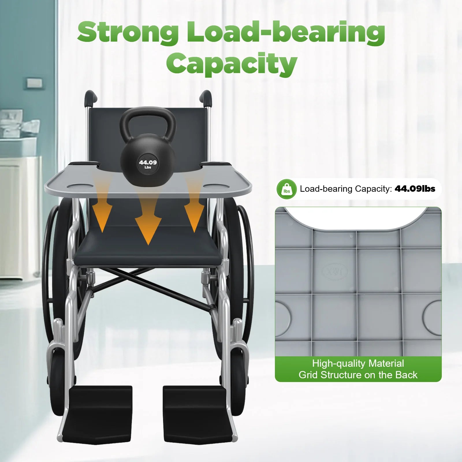 Detachable Wheelchair Tray Table With Cup Holder For Eating And Writing - MobilityBuy.com 