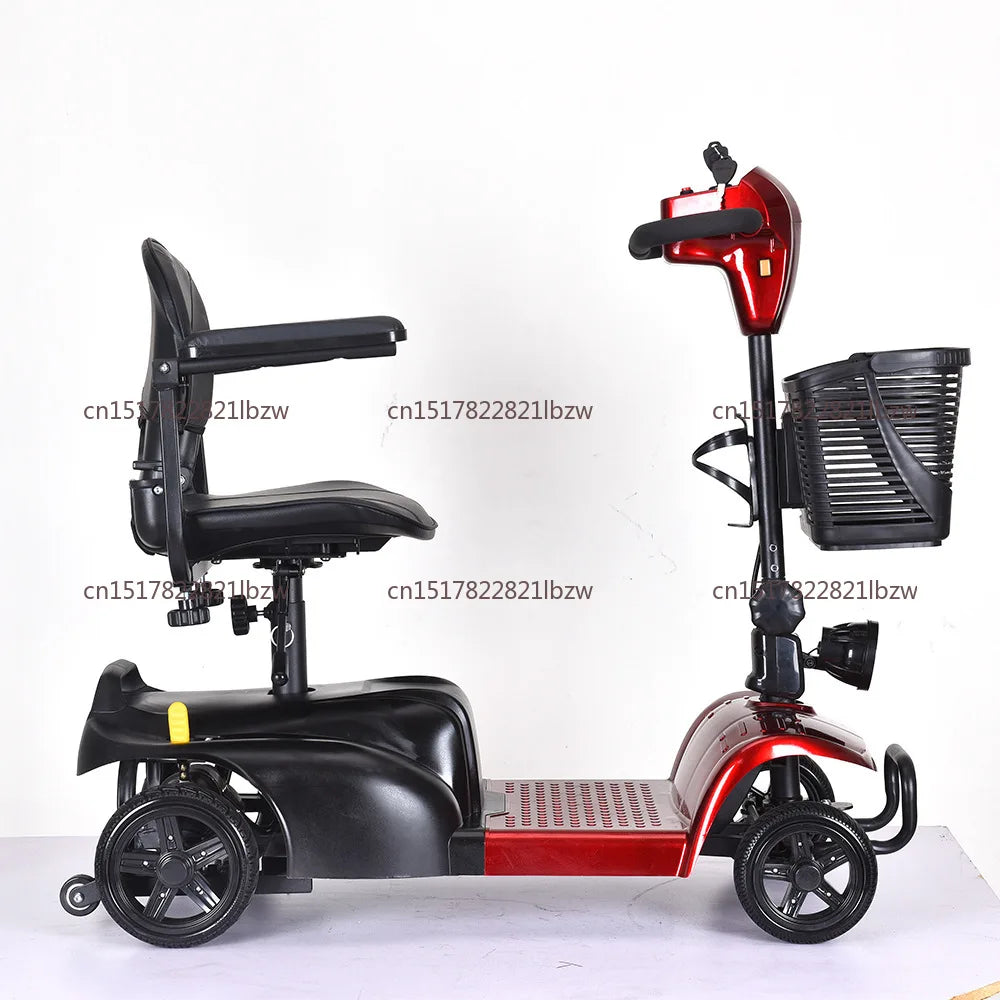 Foldable 4 Wheel Mobility Scooter For Elderly 180W Motor 10Ah Battery 15km Range - MobilityBuy.com 