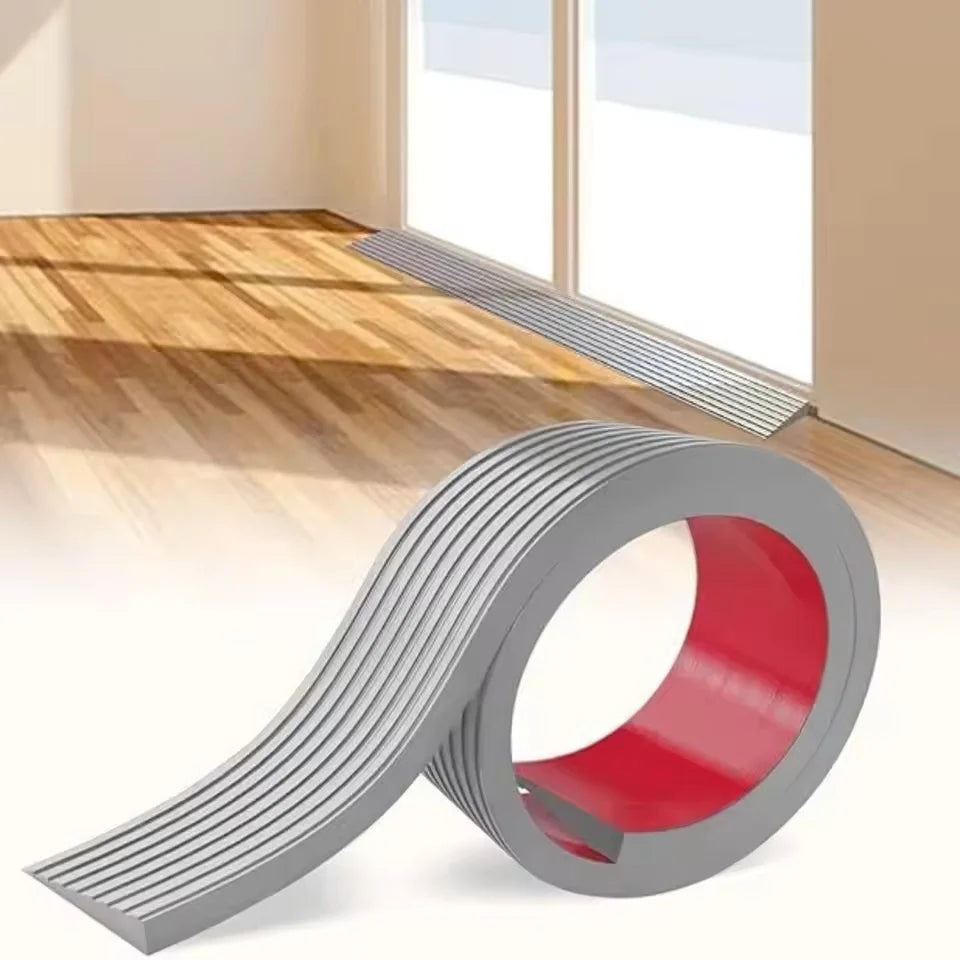 Self Adhesive 1m X 5cm Doorway Threshold Ramp PVC Anti Slip Striped Surface - MobilityBuy.com 