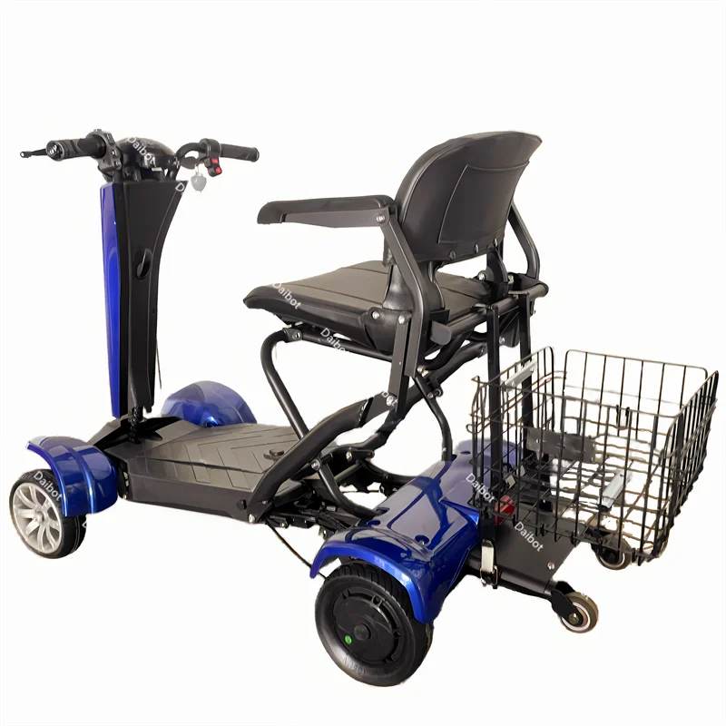 Automatic Folding Electric Scooter Dual Motor 4 Wheel 36V 500W Mobility Scooter - MobilityBuy.com 