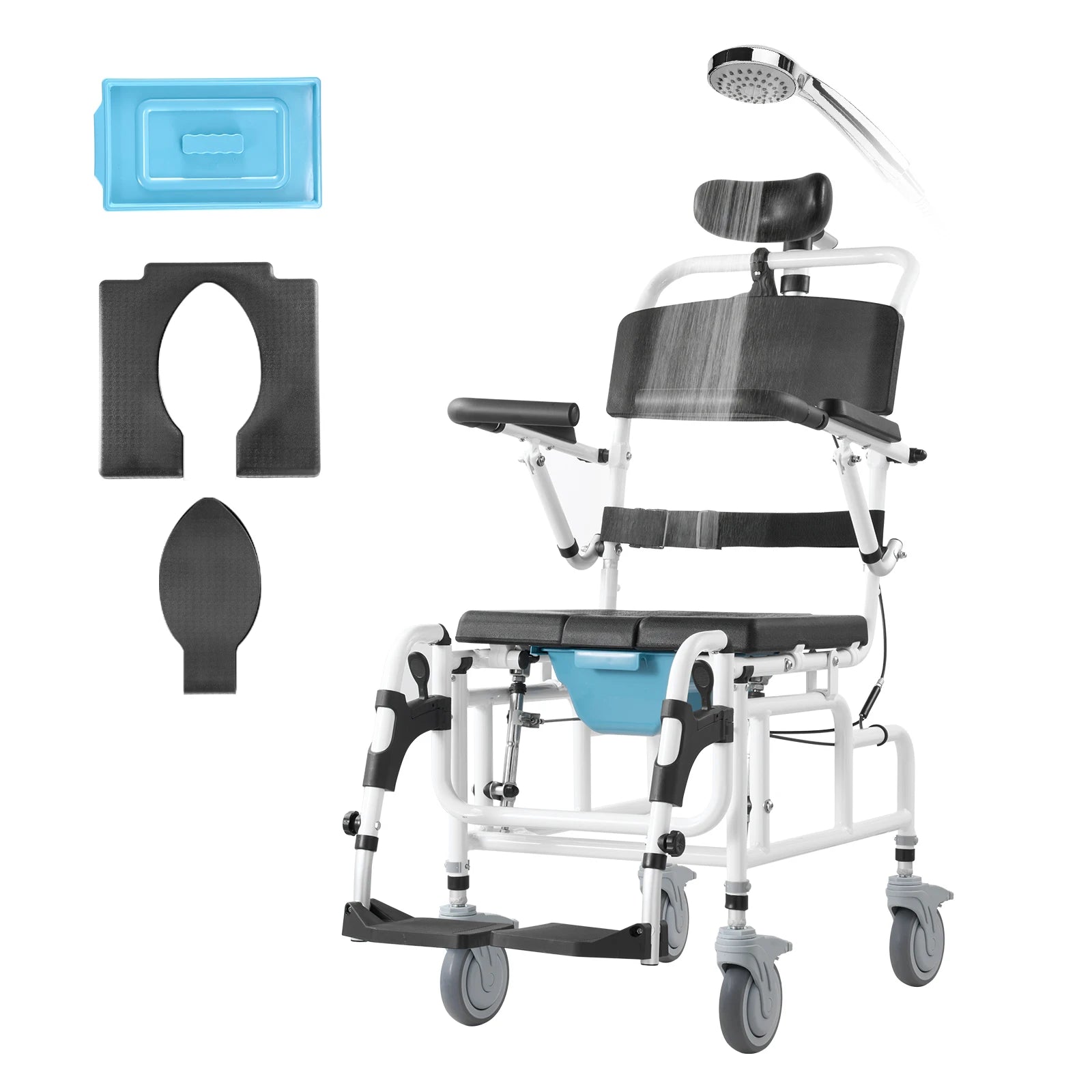 Shower Wheelchair -  17.5in Width Bathroom Wheelchair - MobilityBuy.com