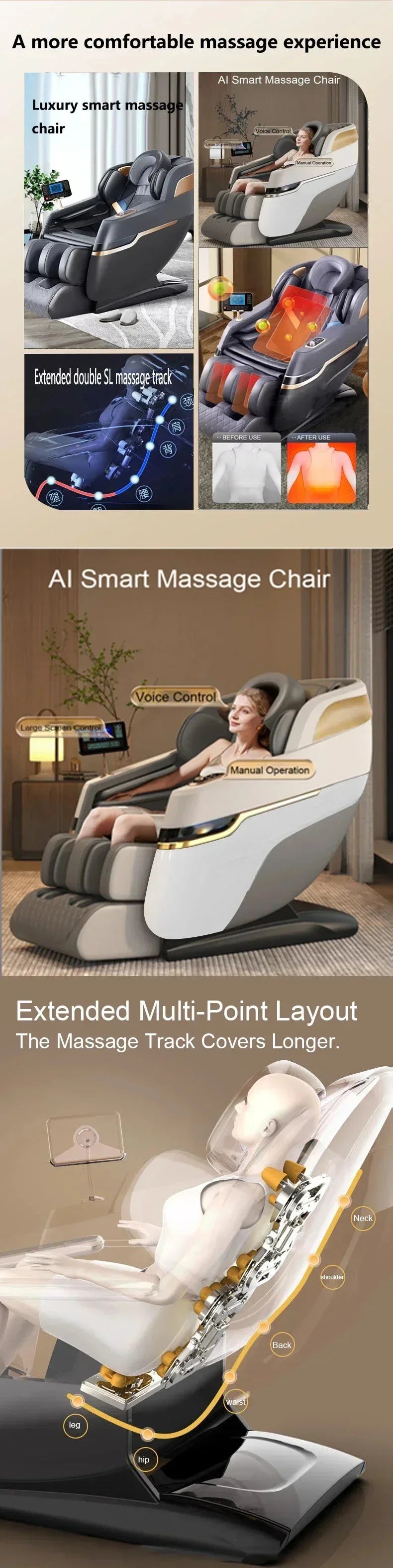 Full Bosy Airbag Massage Chair Zero Gravity Recliner, 3-Year Wareenty - MobilityBuy.com
