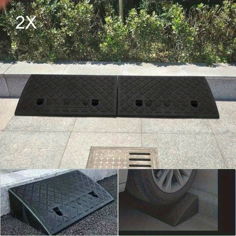 Two Pack Heavy Duty Portable Plastic Threshold Ramps 50x27x9 cm Non Slip - MobilityBuy.com 