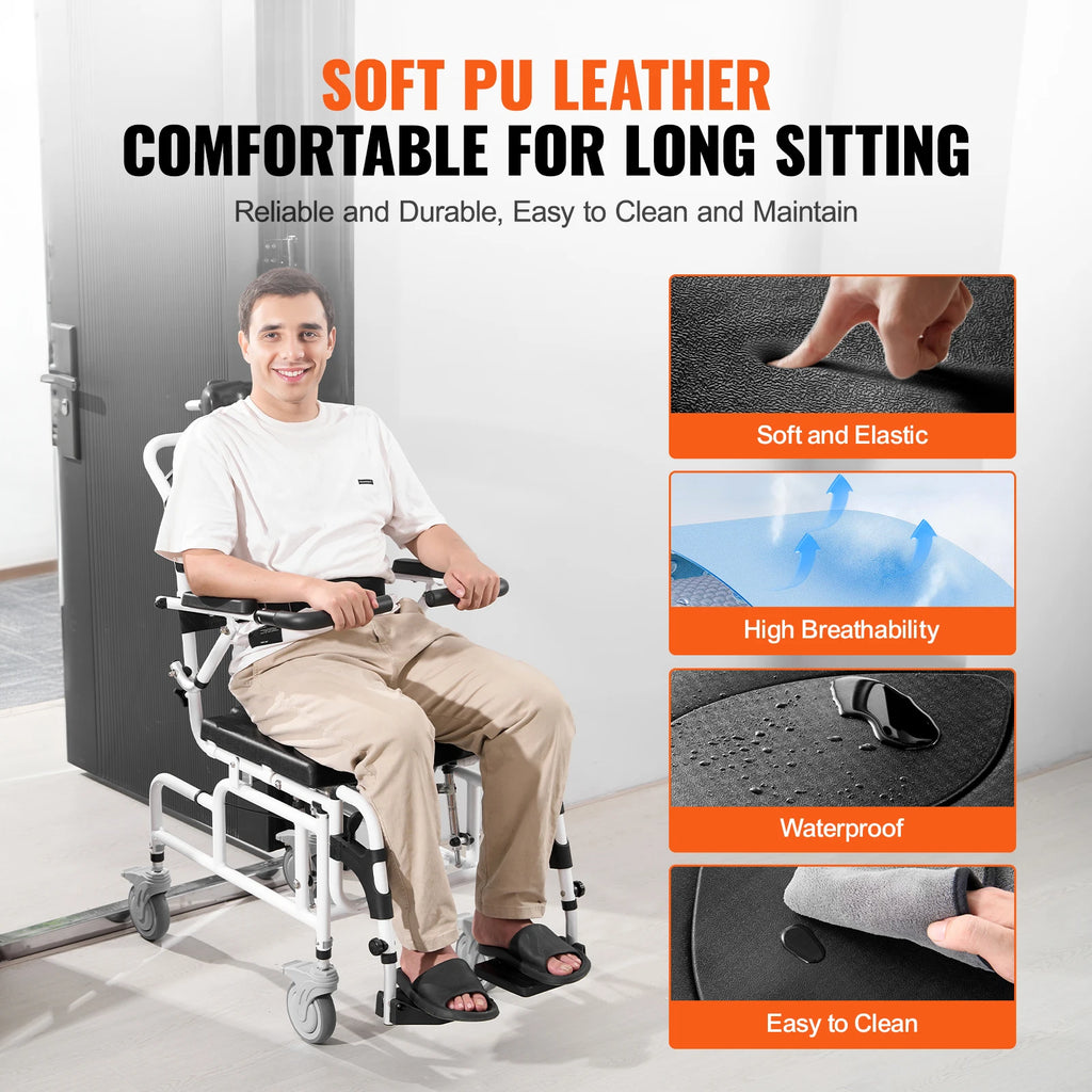 Shower Wheelchair -  17.5in Width Bathroom Wheelchair - MobilityBuy.com