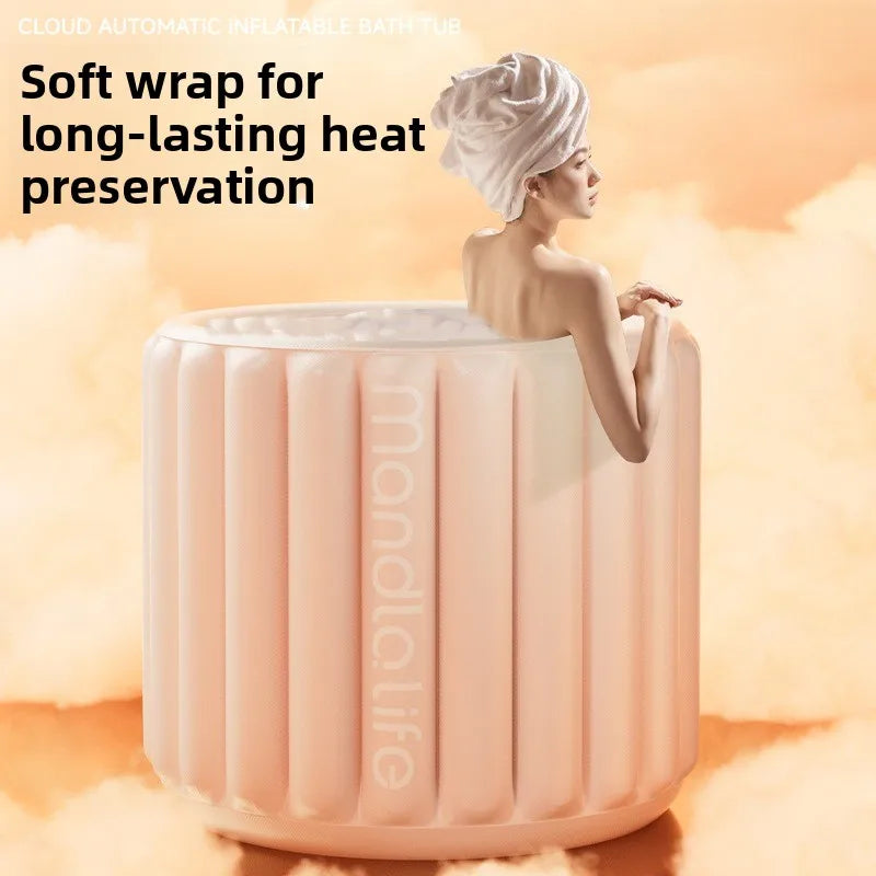 Automatic Inflatable Bath Tub For Adults Full Body Foldable Portable Home Use - MobilityBuy.com 