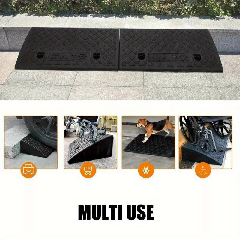 Two Pack Heavy Duty Portable Plastic Threshold Ramps 50x27x9 cm Non Slip - MobilityBuy.com 