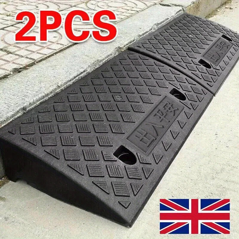 Two Pack Heavy Duty Portable Plastic Threshold Ramps 50x27x9 cm Non Slip - MobilityBuy.com 