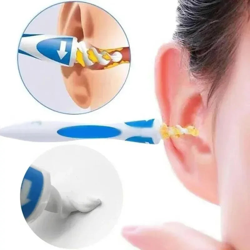 Soft silicone ear wax remover tool with 16 replacement tips for effective ear cleaning by MobilityBuy.