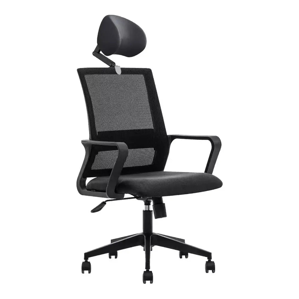 Attachable Chair Headrest Cushion Ergonomic Adjustable Neck Support Pillow Black - MobilityBuy.com 