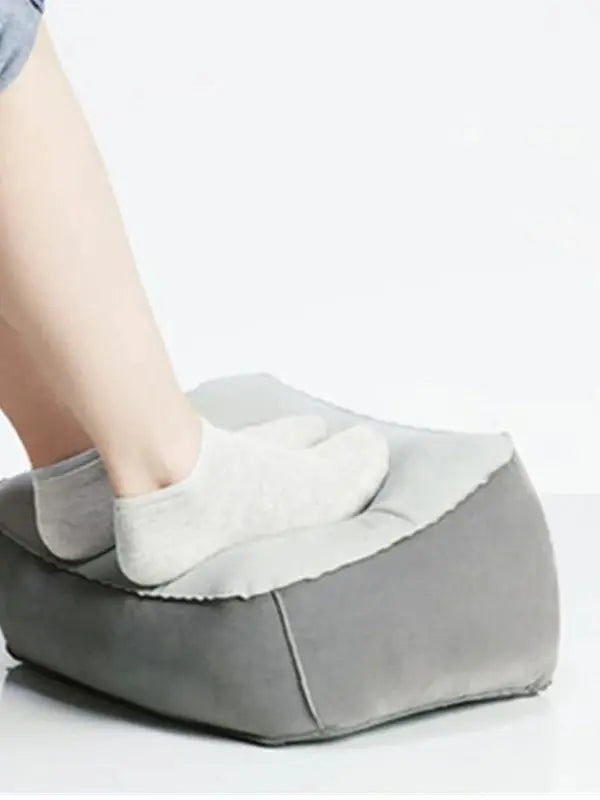 Inflatable footrest pad, gray portable backrest foot pillow by MobilityBuy.com for home, travel or work