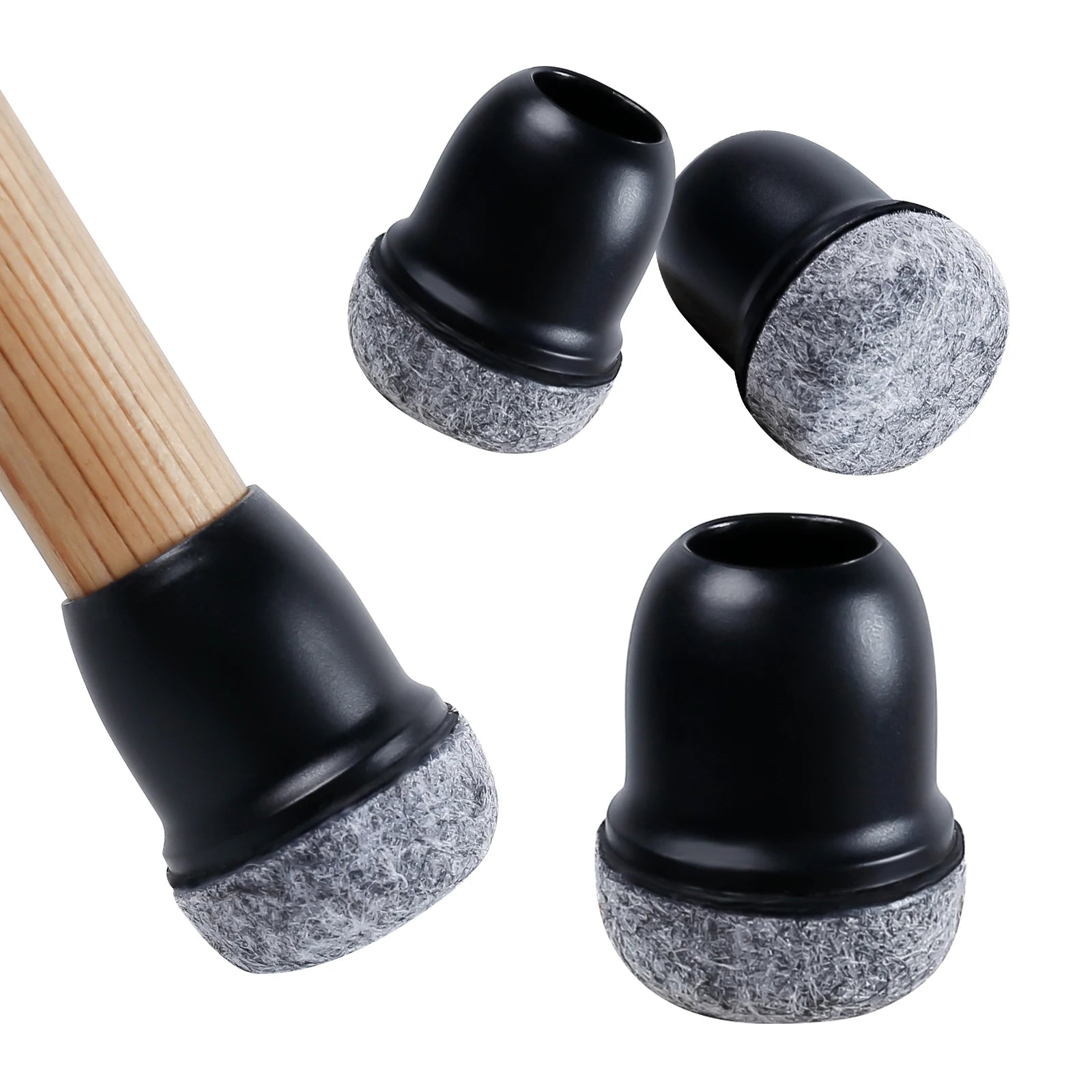 16Pcs Silicone Chair Leg Floor Protectors Wrapped Felt Pads For Hardwood Floors - MobilityBuy.com 