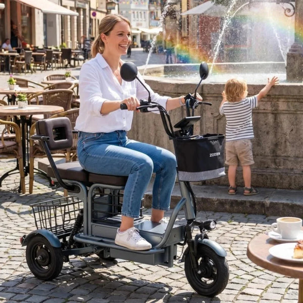 Two Seat Electric Mobility Scooter 800W 48V 3 Wheel Tricycle For Elderly Women - Mobility Buy