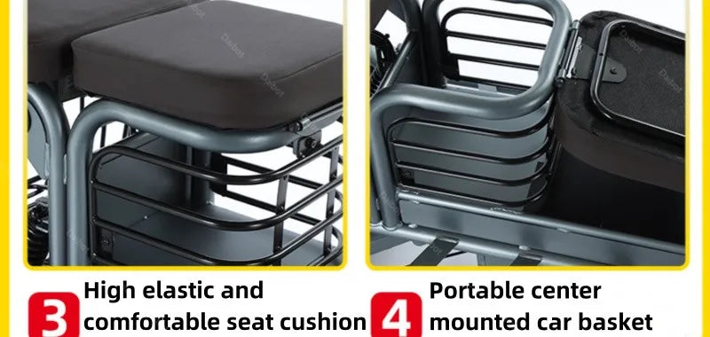 Two Seat Electric Mobility Scooter 800W 48V 3 Wheel Tricycle For Elderly Women - Mobility Buy