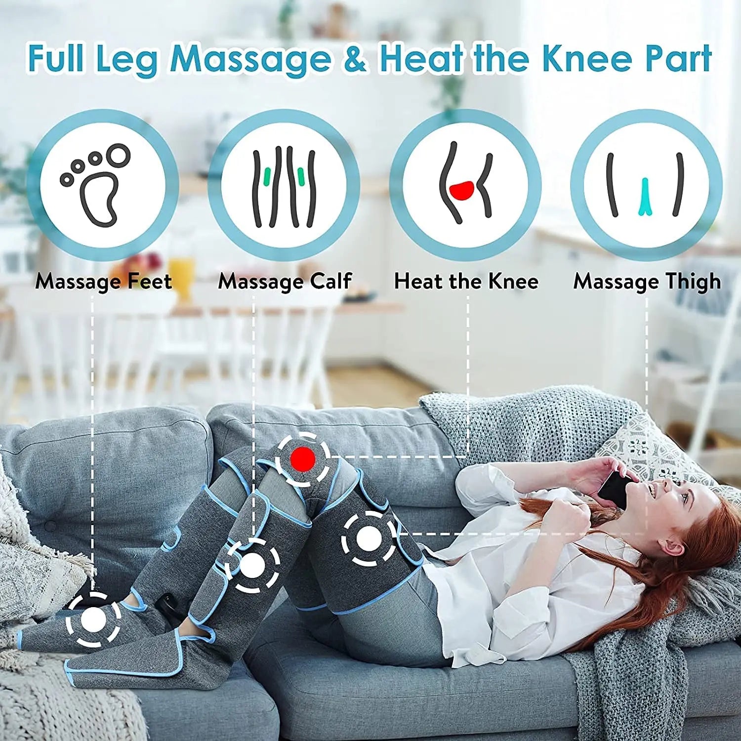 Air pressure leg massager blood circulationr, muscle relaxation - Electric Massagers from air pressure message
