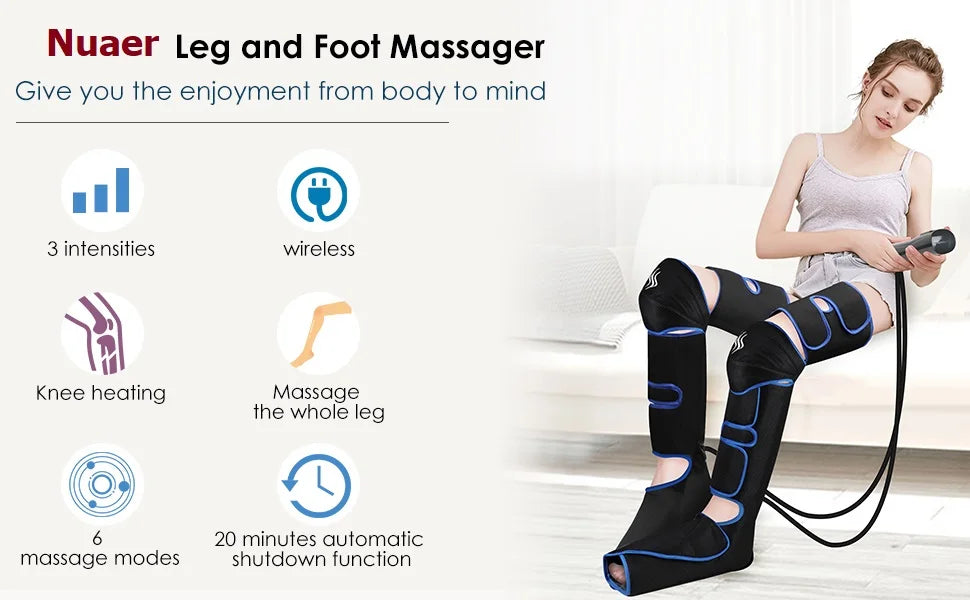 Air pressure leg massager blood circulationr, muscle relaxation - MobilityBuy.com 