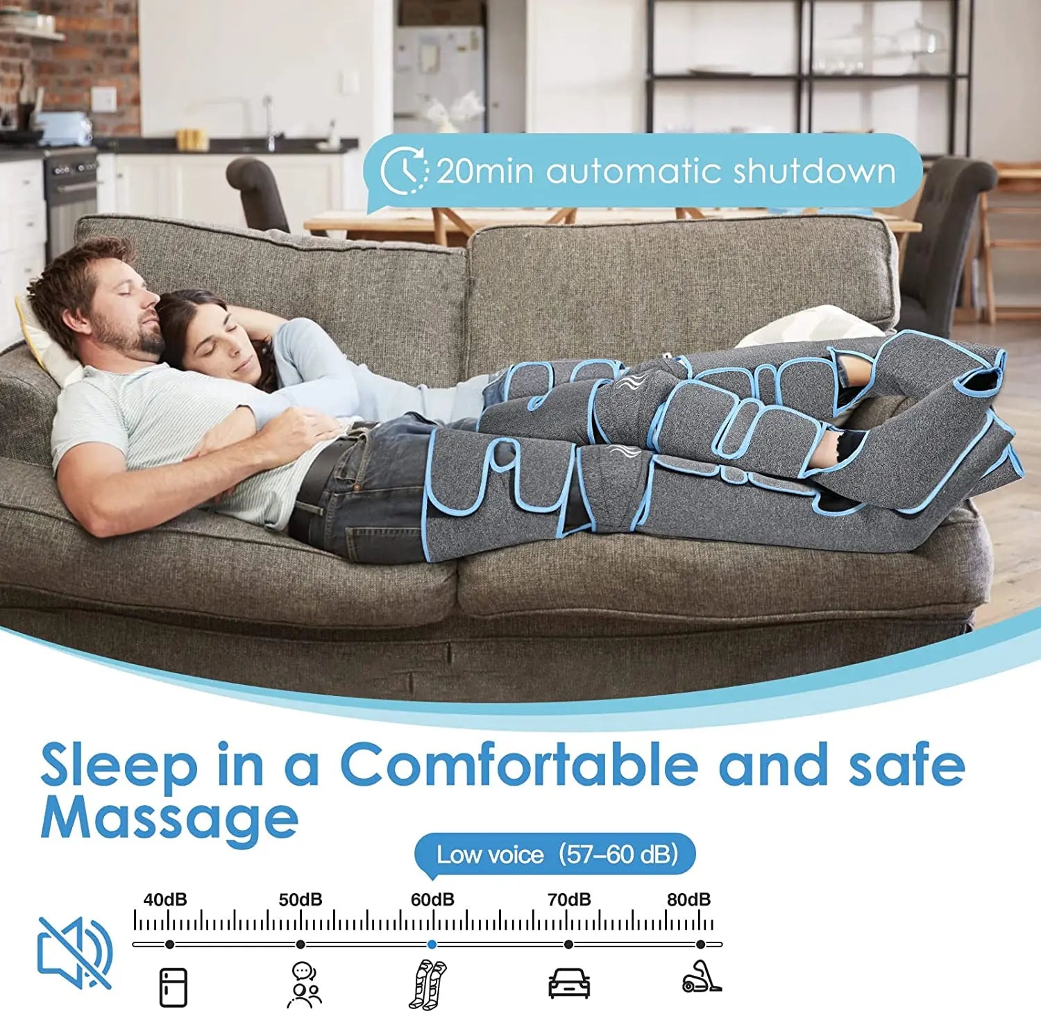 Air pressure leg massager blood circulationr, muscle relaxation - Electric Massagers from air pressure message
