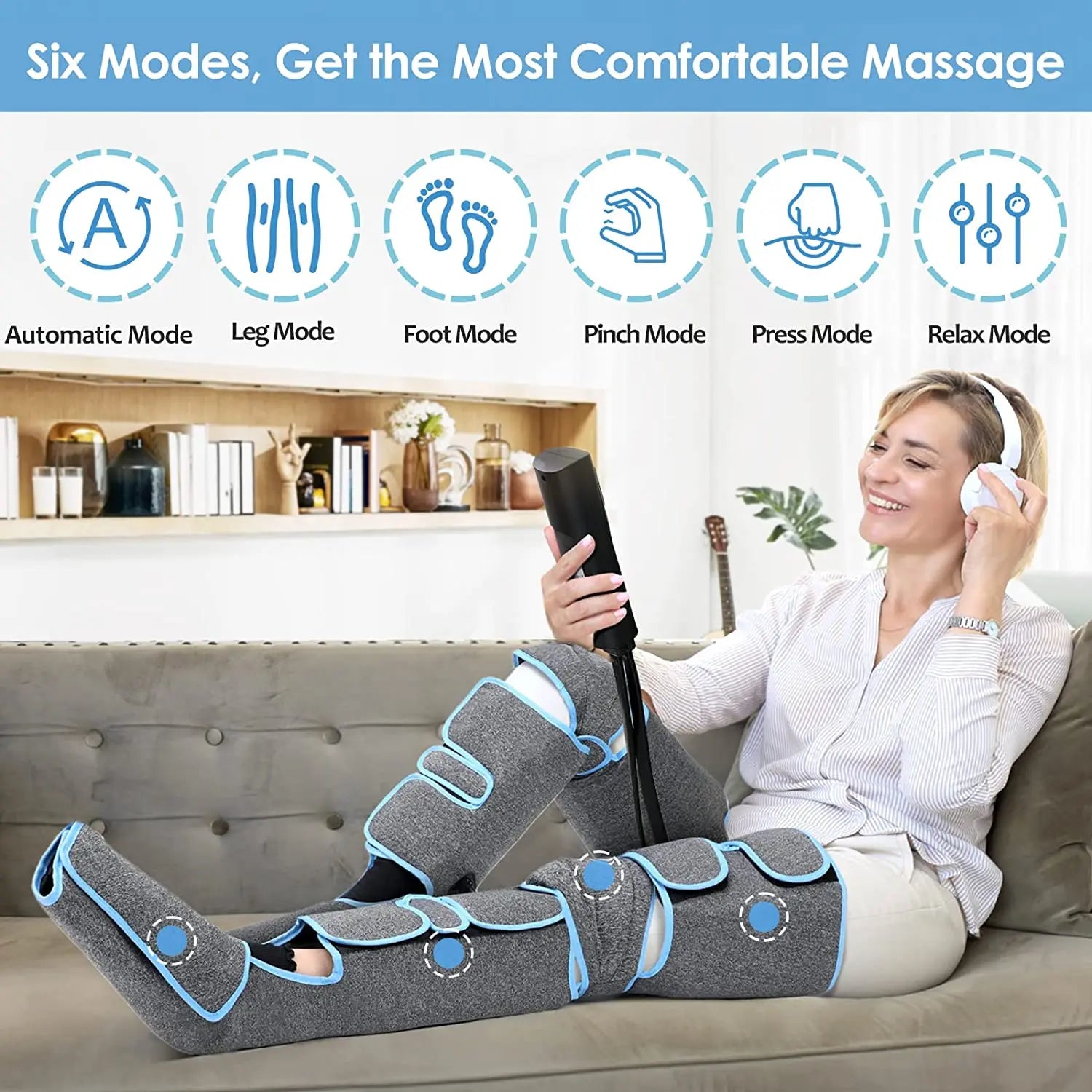 Air pressure leg massager blood circulationr, muscle relaxation - Electric Massagers from air pressure message