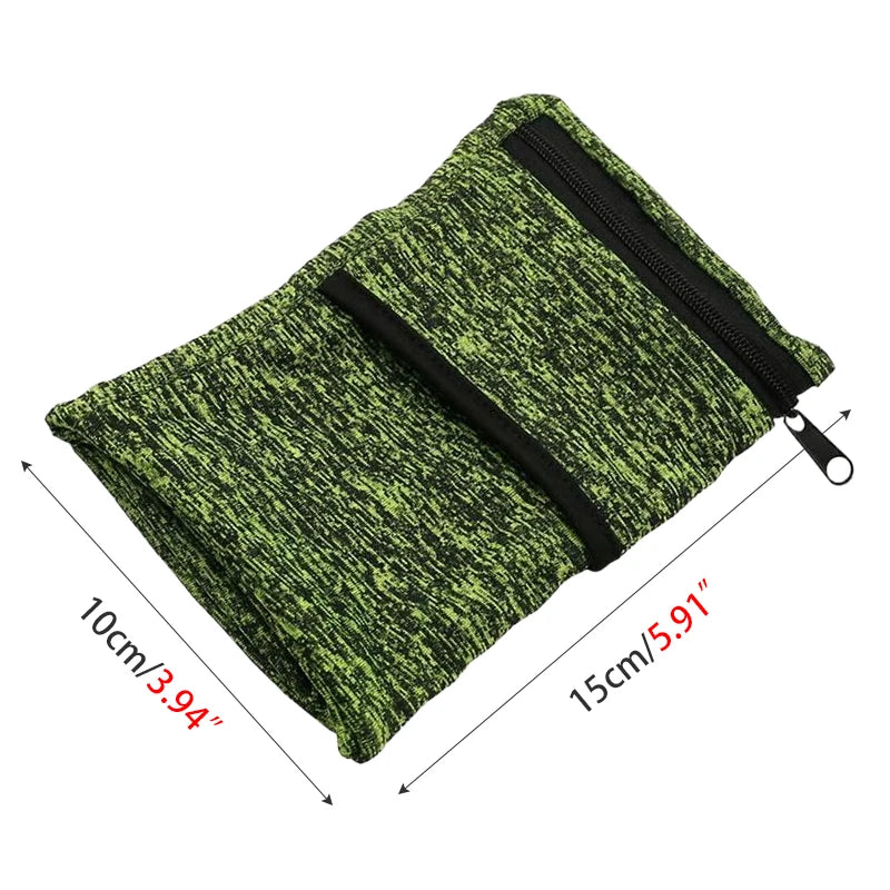 Lightweight wrist wallet pouch by Aliexpress for phone, keys, and cards, featuring a zipper closure and comfortable strap.