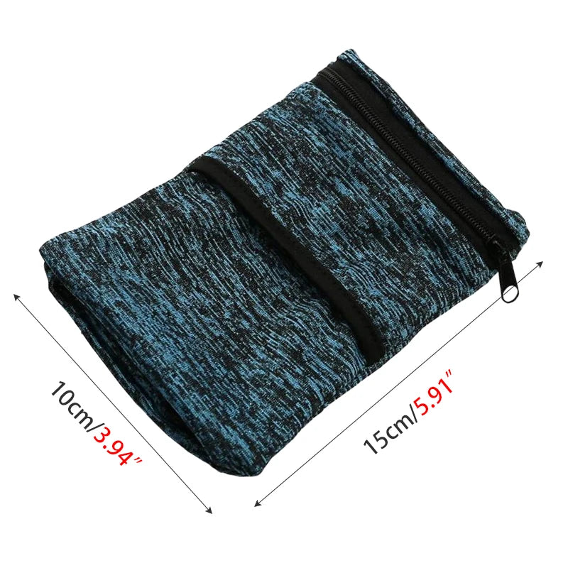 Lightweight Aliexpress wrist wallet pouch with zipper, designed for phone, keys, and cards, in a compact size.
