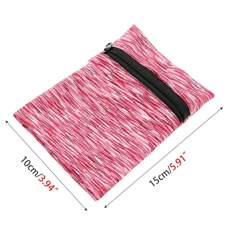 Lightweight Aliexpress zipper wrist wallet pouch for holding phone, keys, and cards, shown in a compact design.