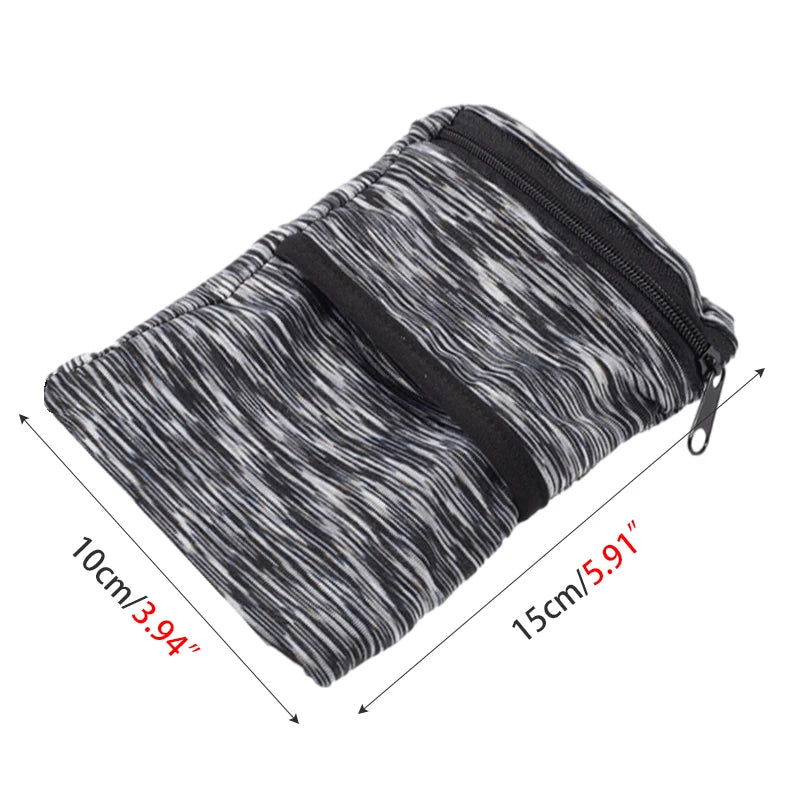 Lightweight Aliexpress wrist wallet pouch with zipper for phone, keys, and cards, featuring a compact and portable design.