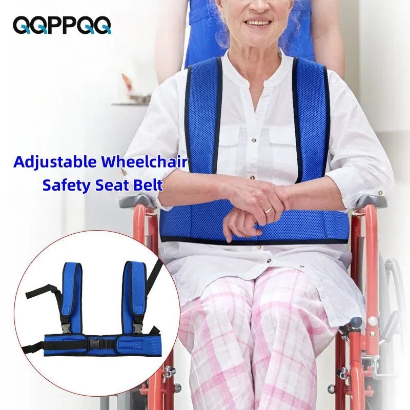 Adjustable Wheelchair Safety Seat Belt With Shoulder Straps For Patients - MobilityBuy.com 