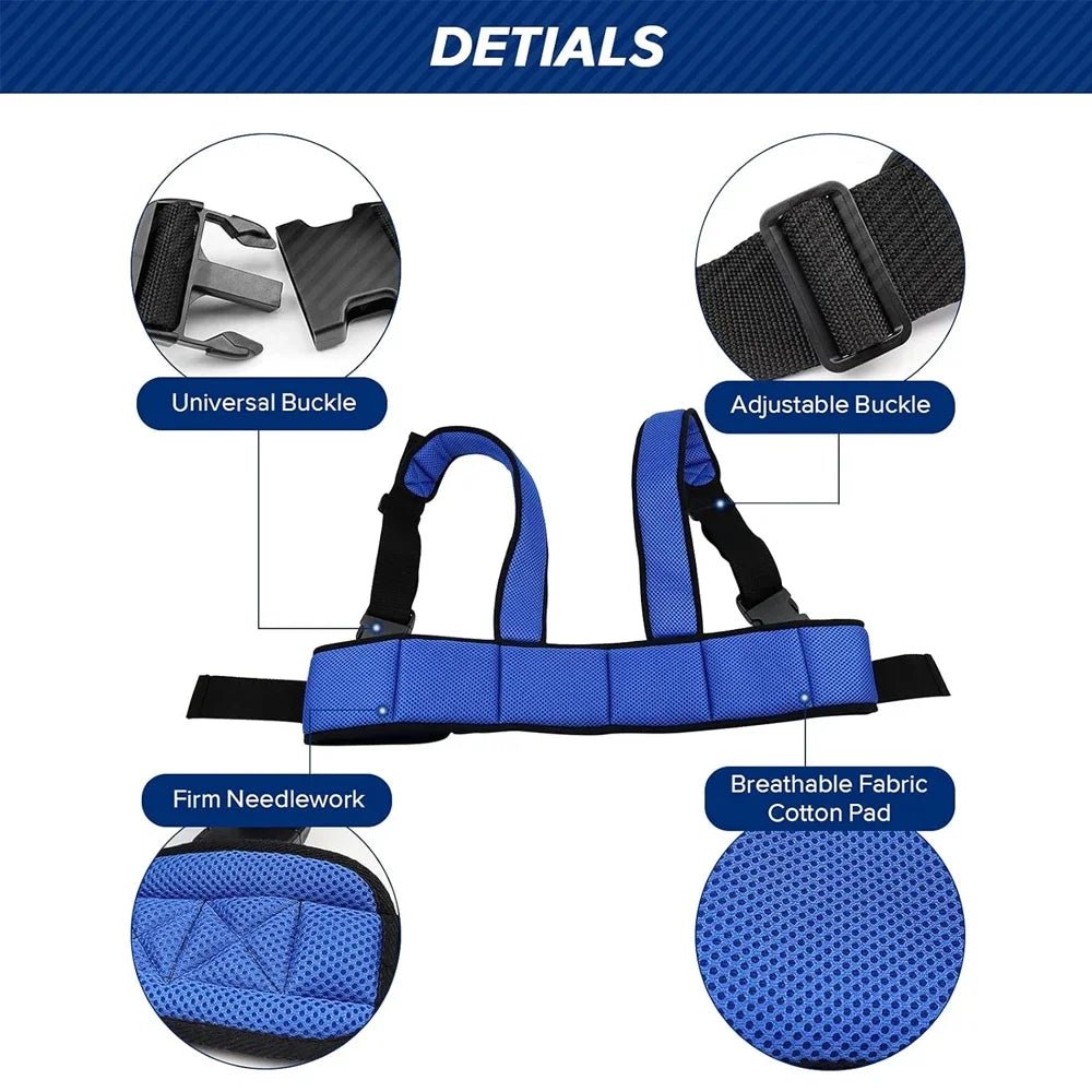 Adjustable Wheelchair Safety Seat Belt With Shoulder Straps For Patients - MobilityBuy.com 