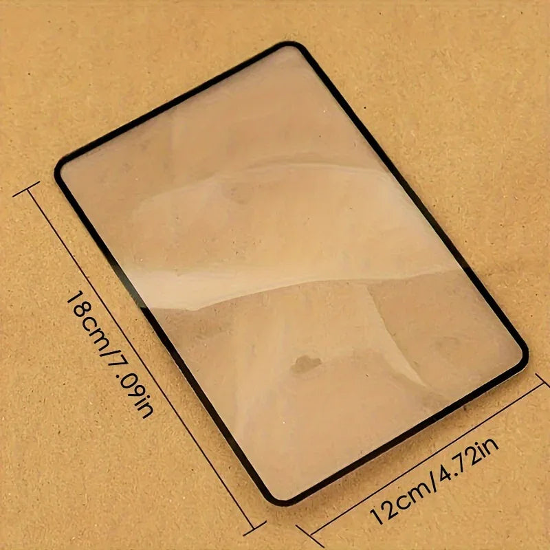 Black frame ultra-thin A4 magnifying glass for large print viewing, featuring a sleek design for easy use.