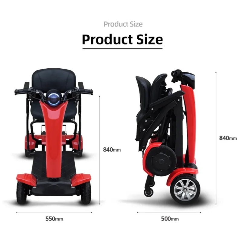 Automatic Folding Electric Scooter Dual Motor 4 Wheel 36V 500W Mobility Scooter - MobilityBuy.com 
