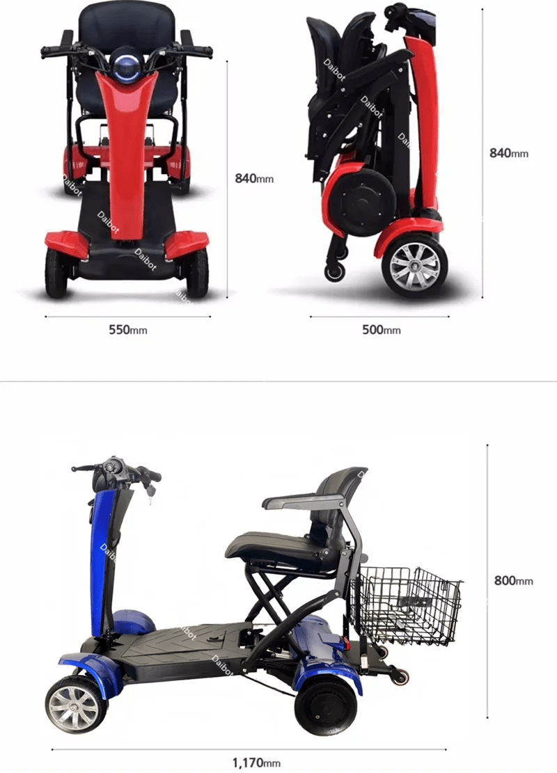 Automatic Folding Electric Scooter Dual Motor 4 Wheel 36V 500W Mobility Scooter - MobilityBuy.com 
