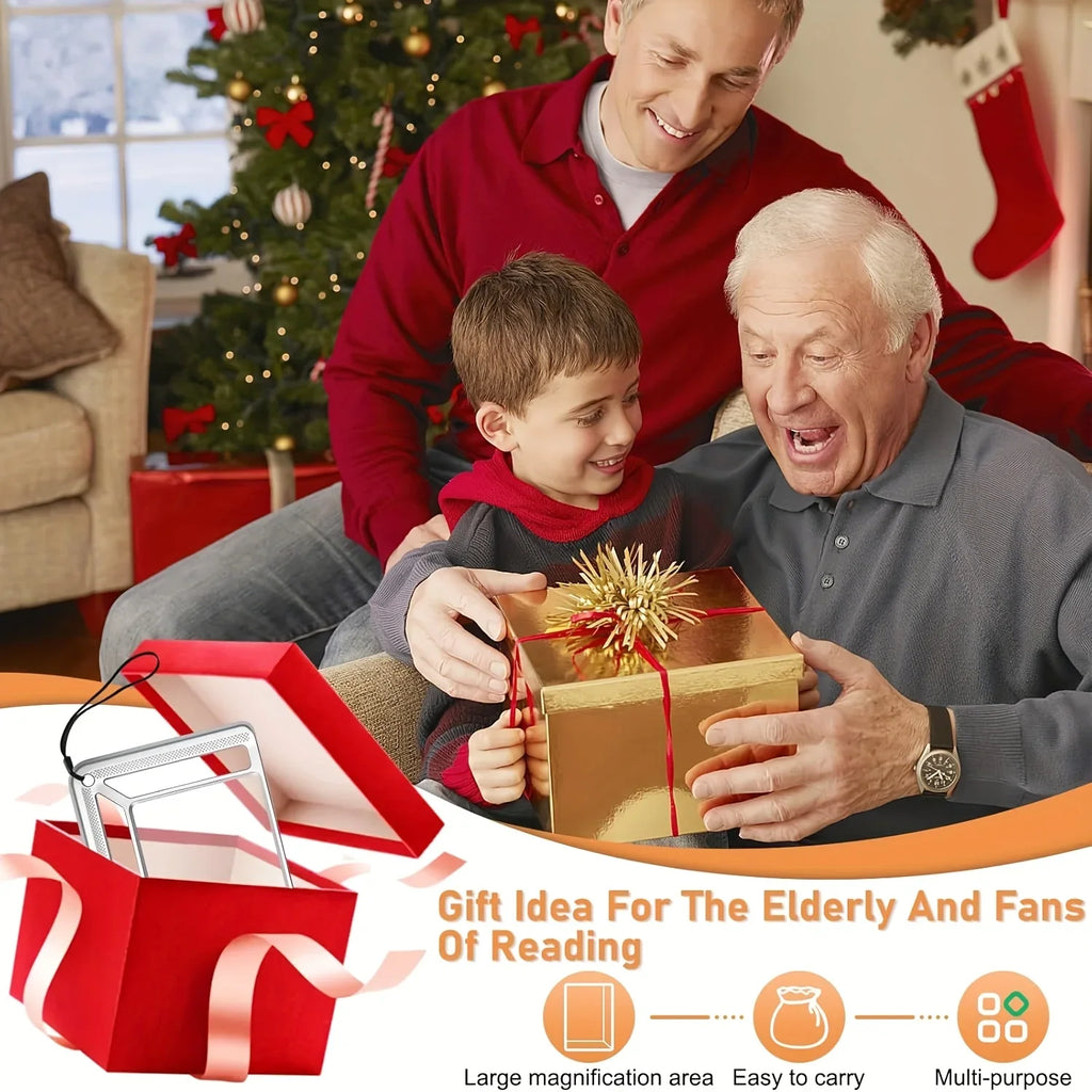 4X large magnifying glass with LED lights, USB rechargeable, ideal for low vision, by MobilityBuy.