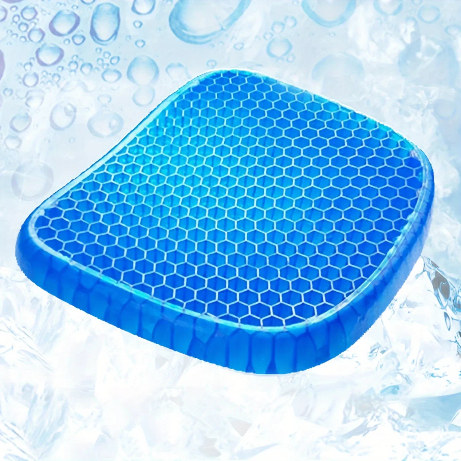 Water-resistant gel wheelchair cushion featuring a breathable honeycomb design for comfort and support.