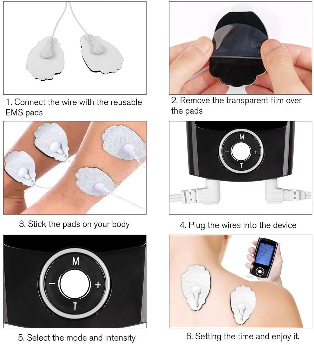 Electric EMS TENS Body Electromyostimulator, 2-channel, 16 massage modes - MobilityBuy.com 