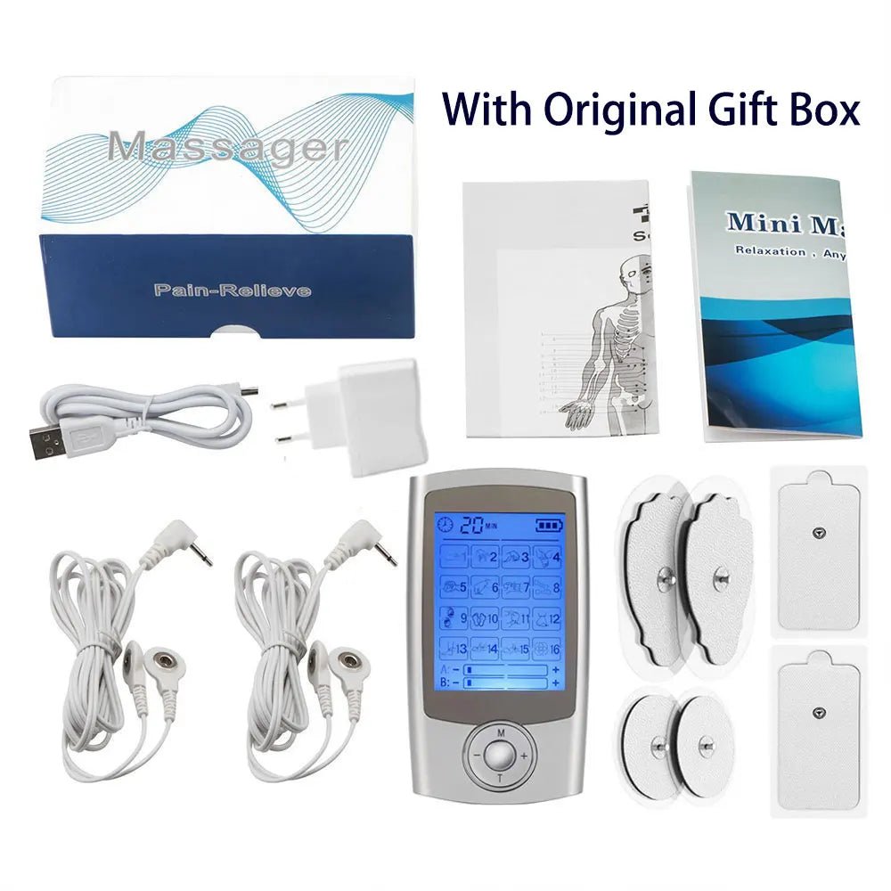 Electric EMS TENS Body Electromyostimulator, 2-channel, 16 massage modes - MobilityBuy.com 