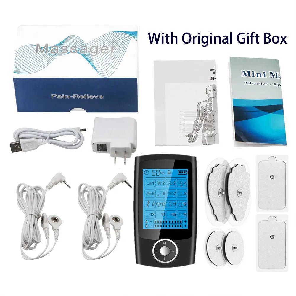 Electric EMS TENS Body Electromyostimulator, 2-channel, 16 massage modes - MobilityBuy.com 