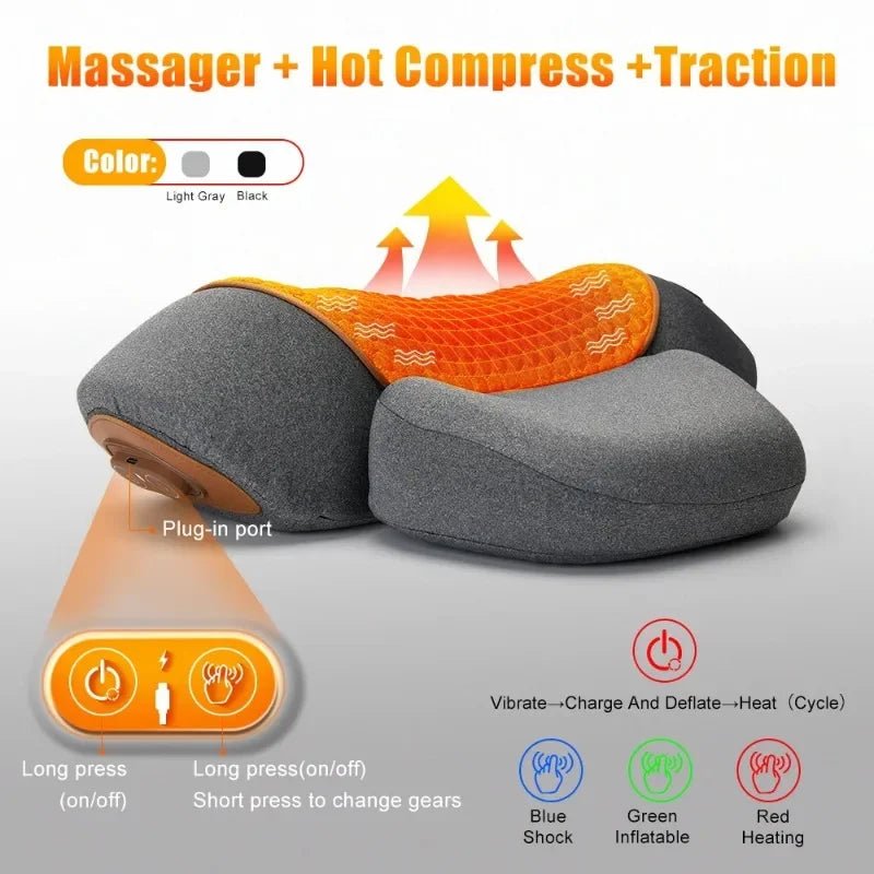 Electric Neck Massager Pillow Heating Vibration - MobilityBuy.com 