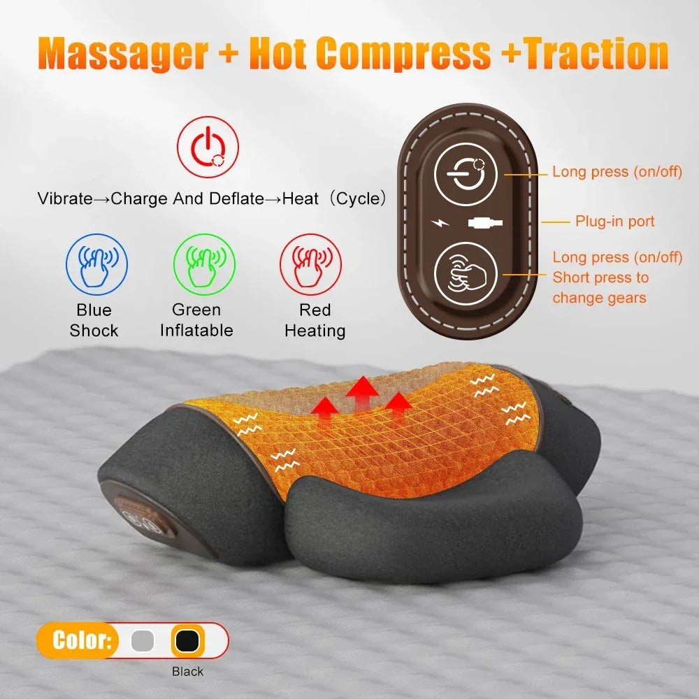 Electric Neck Massager Pillow Heating Vibration - MobilityBuy.com 