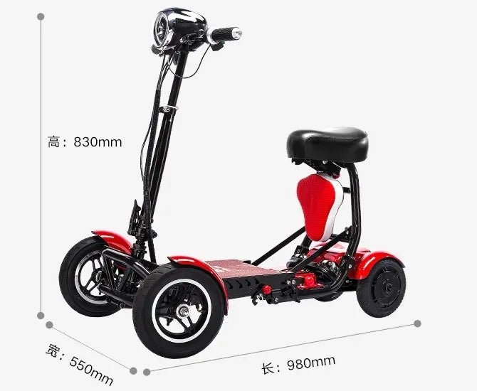 Foldable Electric Scooter Dual Motor Four Wheel For Elderly And Disabled - MobilityBuy.com 