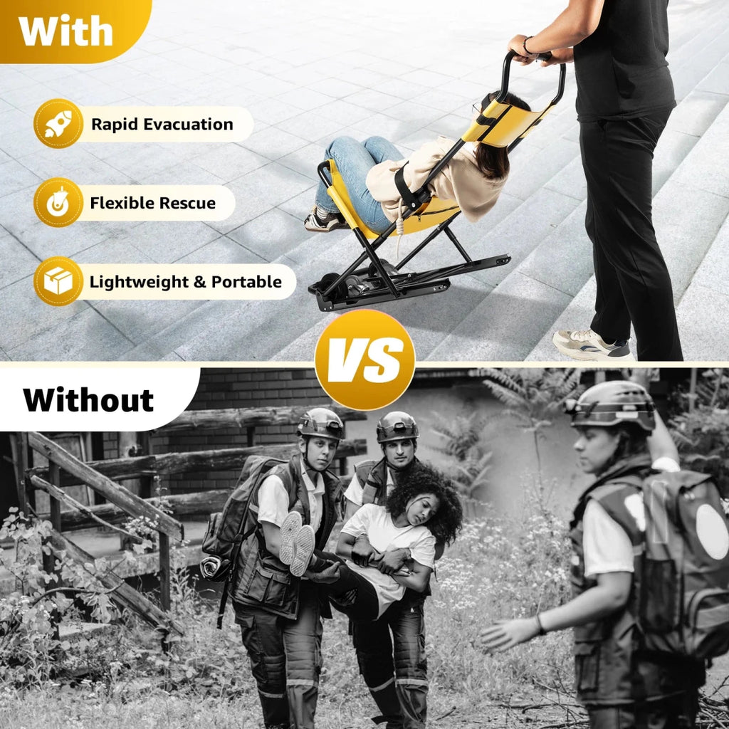 Folding Transfer Stair Chair For Evacuation With 350.53 Lbs Capacity - MobilityBuy.com 