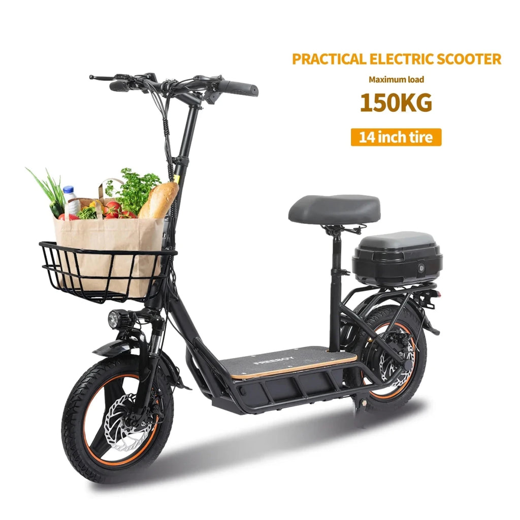 Freeboy H14 Foldable Adult Electric Scooter 750W 48V 18Ah Battery 14 Inch Tire - MobilityBuy.com 