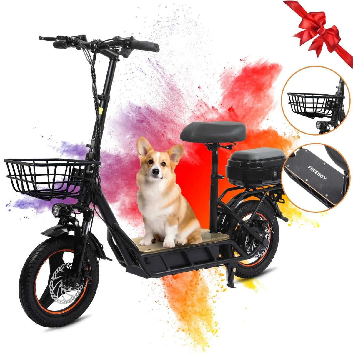 Freeboy H14 Foldable Adult Electric Scooter 750W 48V 18Ah Battery 14 Inch Tire - MobilityBuy.com 