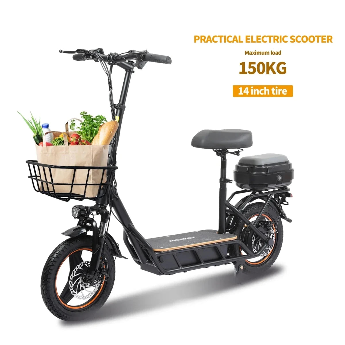 Freeboy H14 Foldable Adult Electric Scooter 750W 48V 18Ah Battery 14 Inch Tire - MobilityBuy.com 
