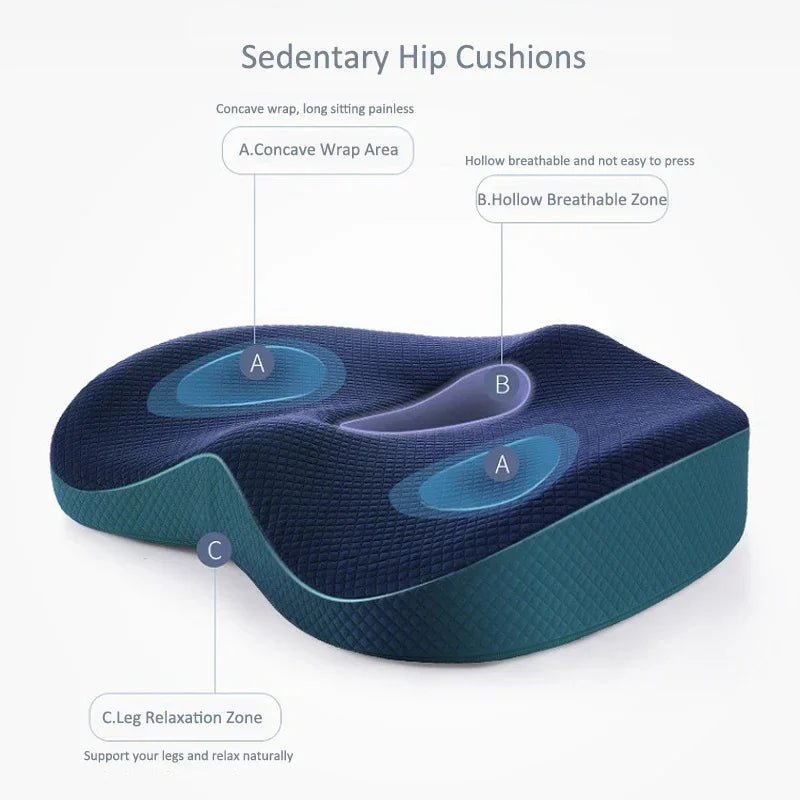 Memory Foam Seat Cushion Waist Back Support Pillow Set - MobilityBuy.com 