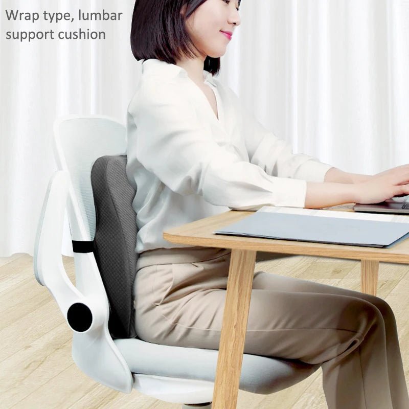Memory Foam Seat Cushion Waist Back Support Pillow Set - MobilityBuy.com 