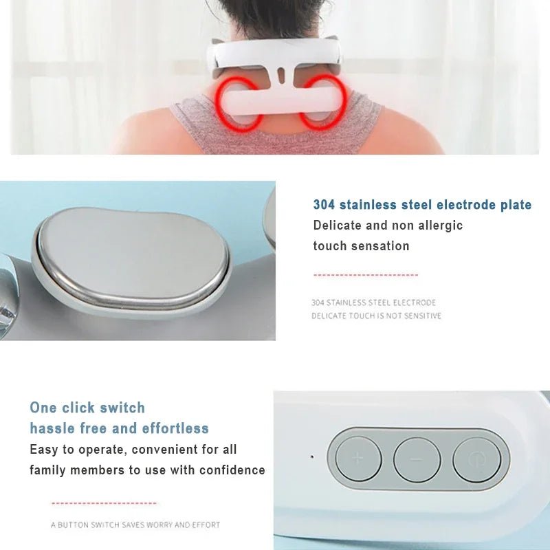 Neck Massager Cervical Device With Heating Magnetic Pulse - MobilityBuy.com 