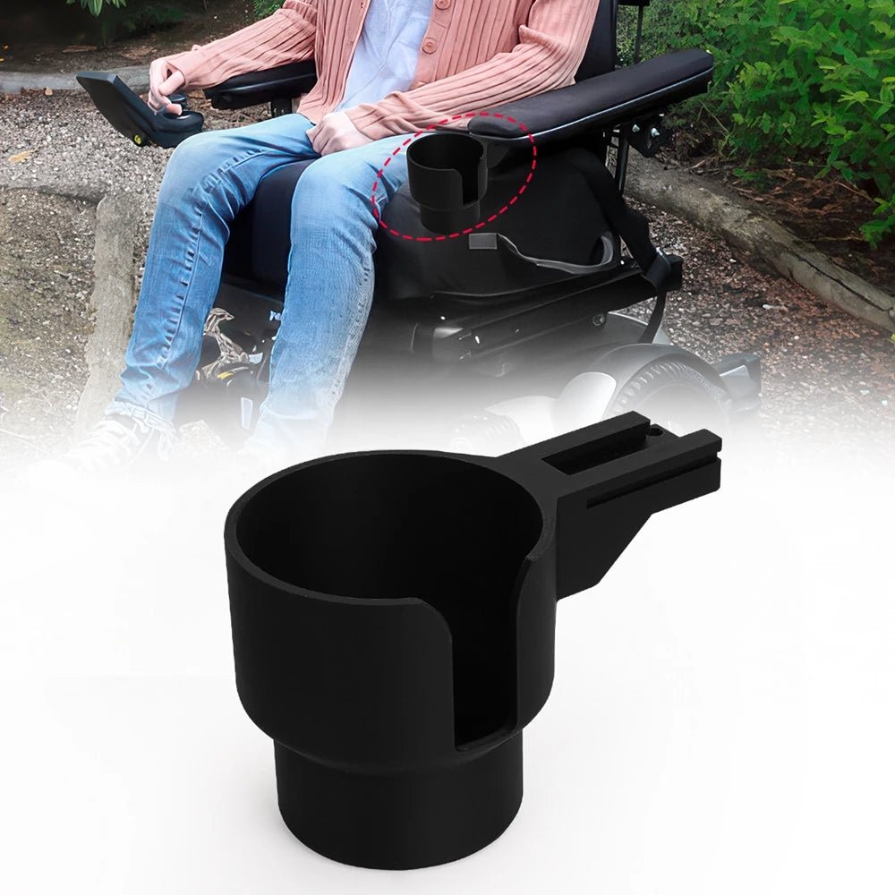 Permobil Electric Wheelchair Cup Holder And Telephone Basket Storage Box Set - MobilityBuy.com 